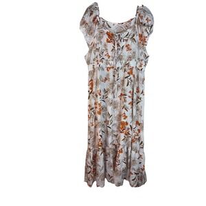 Beautiful Multi Colored Floral Tiered‎ Maxi Dress Size XXL